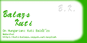 balazs kuti business card